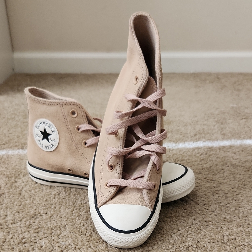 Converse High-Top Crafted Sneakers in Light Tan - 6W/8M